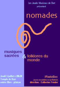 Ensemble vocal feminin Plurielles Programme Concert Nomades