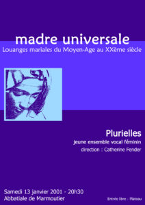 Ensemble vocal feminin Plurielles Programme Concert Madre Universale